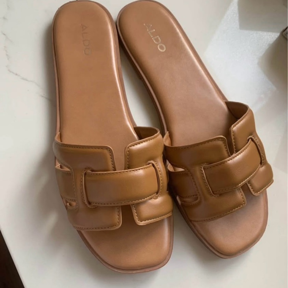 Aldo Women's Brown Slide Sandals